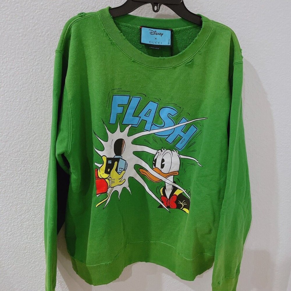 HOST PICK Gucci x Disney Donald Duck Sweatshirt in Green NEW WITH TAGS